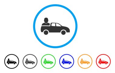 Araba yolcu yuvarlak simge
