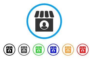 Dükkanı satıcı yuvarlak simge