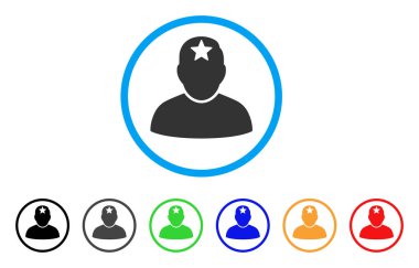 Yıldız kişi yuvarlak simge