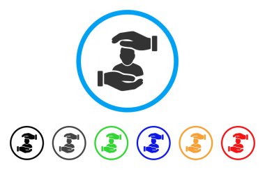 Kullanıcı bakım el yuvarlak simge