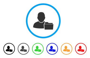 Kullanıcı belgeyi klasör yuvarlak simgesi