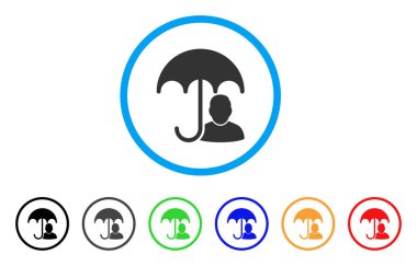 Kullanıcı güvenliği şemsiye yuvarlak simge