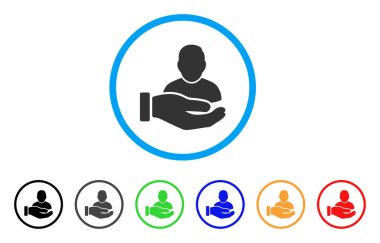 Kullanıcı destek el yuvarlak simgesi