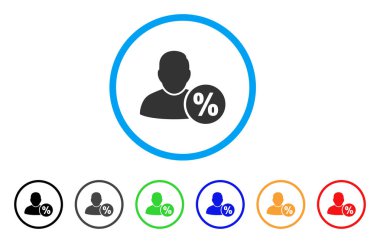 Kullanıcı vergi yüzde simgesi yuvarlak