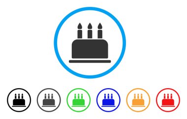 Doğum günü pastası simgesi yuvarlak