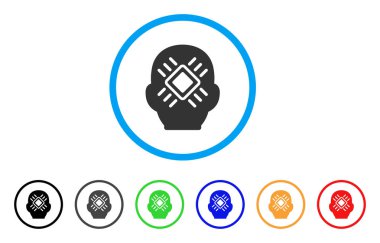 Cyborg kafa simgesi yuvarlak