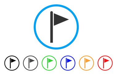 Üçgen bayrak işaretçiyi yuvarlatılmış simgesi