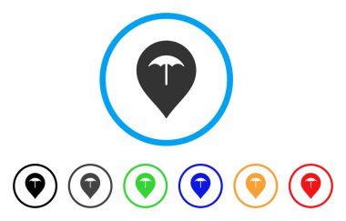 Şemsiye işaret yuvarlak simge