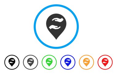 Bakım el işaret yuvarlak simge