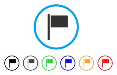 Bayrak işaretçiyi yuvarlatılmış simgesi