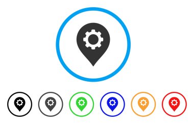 Dişli fabrikası işaret yuvarlak simge