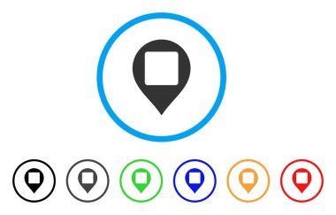 Kare Delikli harita işaretleyici yuvarlak simge