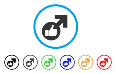 Mükemmel ereksiyon sembol yuvarlak simgesini