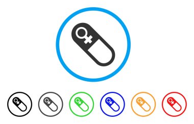 Kadın hap yuvarlak simge