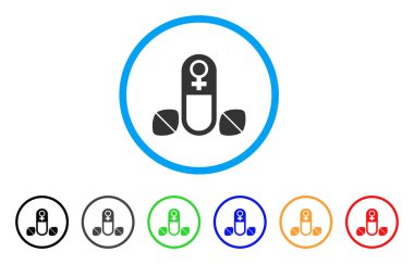 Kadın güç yuvarlak simge Tablet