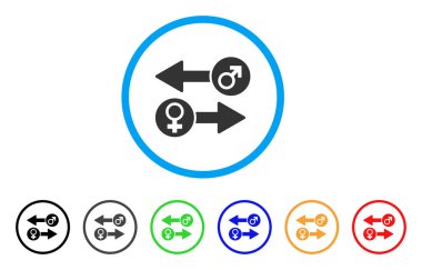 Cinsiyet değişimi yuvarlak simge