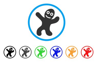 Mutlu kişi yuvarlak simge