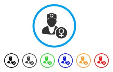 Kadın hastalıkları doktor simgesi yuvarlak