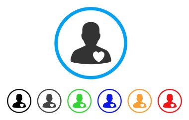 Aşk kalp adam simgesi yuvarlak