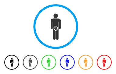 Erkek aşk genital yuvarlak simge