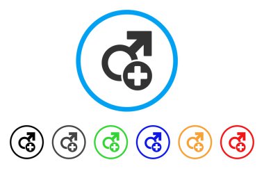 Erkek tıp yuvarlak simge