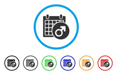 Erkek sembol takvim yuvarlak simgesini