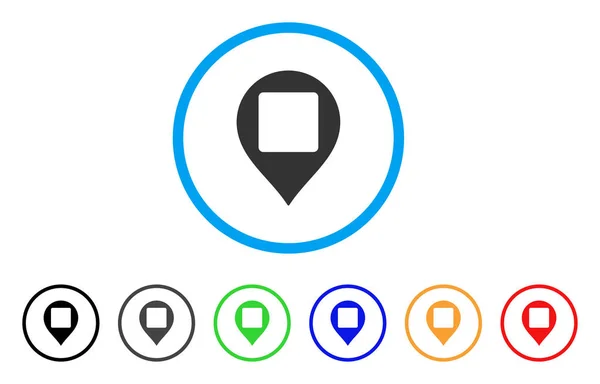 Mapa de buraco quadrado Marcador Ícone arredondado — Vetor de Stock