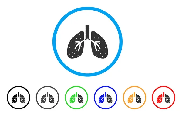 Ícone arredondado dos pulmões — Vetor de Stock
