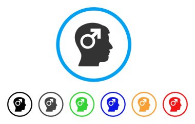 Erkek sembol baş simge yuvarlak