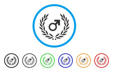 Erkek simge defne çelengi simgesi yuvarlak