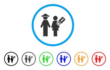 Evliliği yuvarlak simge