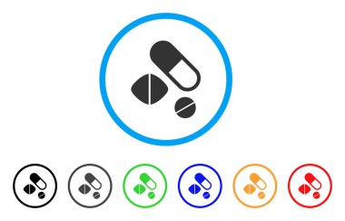 İlaç hapları yuvarlak simge