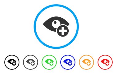 Vizyon tıbbi çapraz simgesi yuvarlak