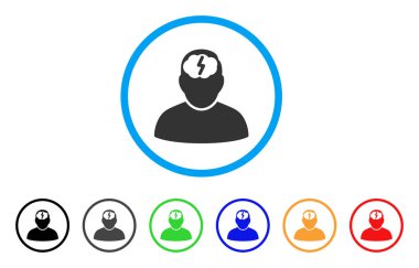 Beyin fırtınası yuvarlak simge