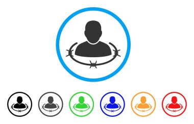 Yakalanan adam yuvarlak simge