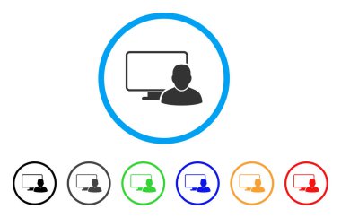 Bilgisayar kullanıcı yuvarlak simge