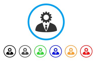 Ruhsuz resmi bürokrat yuvarlak simge