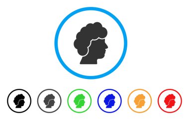 Kadın profili yuvarlak simge