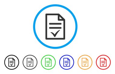 Sözleşme belge yuvarlak simgesi