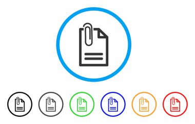 Ekli belge yuvarlak simgesi