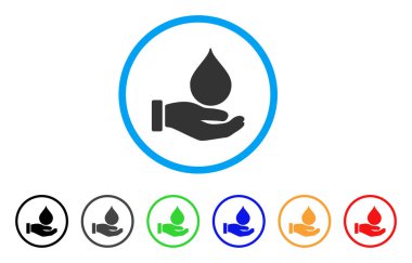 Kan bağışı el yuvarlak simgesi