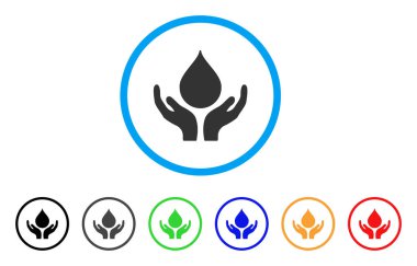 Kan bağışı yuvarlak simge eller