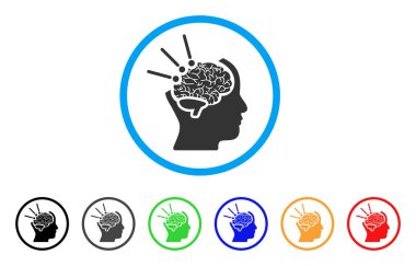 Beyin işlemi yuvarlak simge