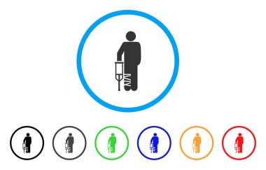 Kırık bacak hasta yuvarlak simge