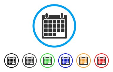 Takvim sayfası yuvarlak simge