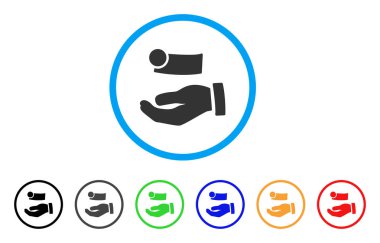 Nakit ödeme el yuvarlak simgesi