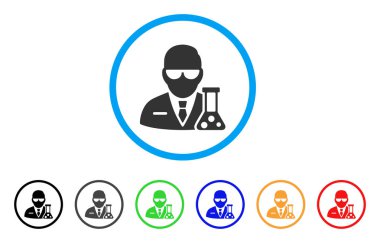 Kimyasal bilim adamı yuvarlak simge