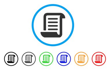 Sonuç Roll belge yuvarlak simgesi