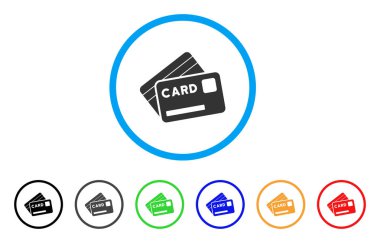 Kredi kartları yuvarlak simge