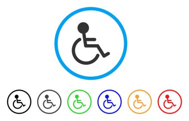 Engelli kişi yuvarlak simge